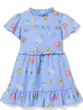 Janie and Jack Ruffle Trim Floral Print Dress 2T
